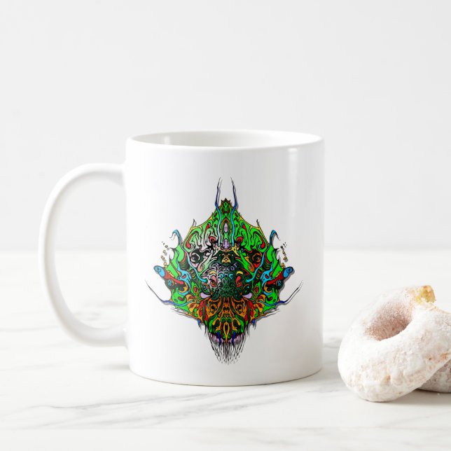 Mug Tête Alien - vert (Avec donut)