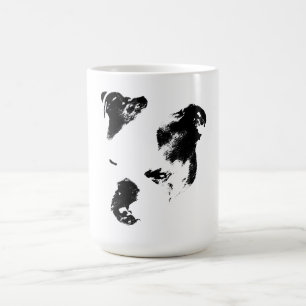 Mug Tête de bouledogue orientée à gauche en encre gras