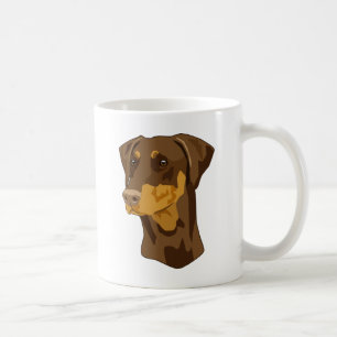 Mug Tête de dobermann, rouge, Uncropped