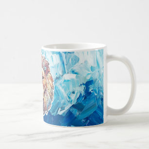 Mug Tête de lion abstrait bleu