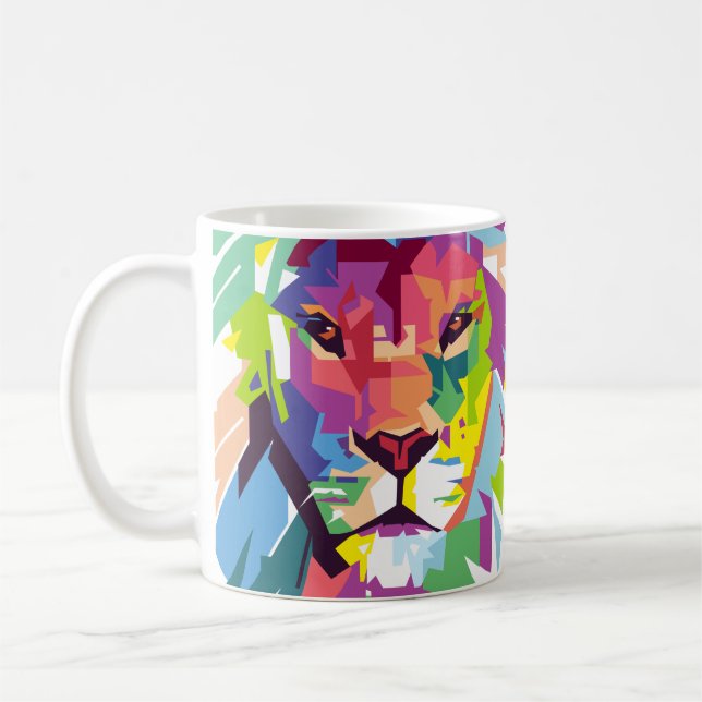 Mug Tête de lion | Art moderne (Gauche)