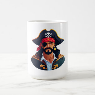 Mug Tête de pirate avec chapeau de marin et cache-œil