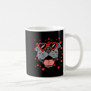 Mug Tête de Pitbull Cœur Lunettes Saint Valentin Anima