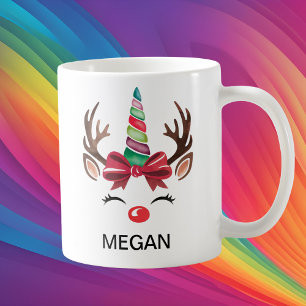 Mug Tête de Renne de Noël Corne de Licorne