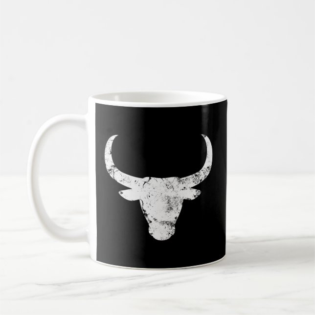 Mug Tête de taureaux Ox Rider Rodeo Cowboy Crâne (Gauche)