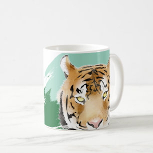 Mug Tête de Tigre Sauvage Aquarelle Anniversaire 