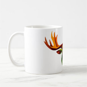 Mug Tête d'orignal Art géométrique Tee blanc