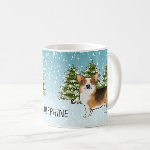 Mug Tête rousse Tri Pembroke Corgi Noël d'hiver