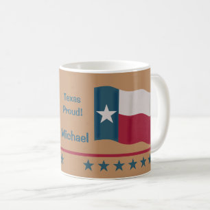 Mug Texas Fière étoile solitaire Nom personnalisé