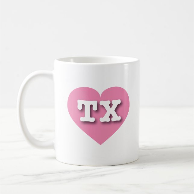 Mug Texas Pink Heart - J'aime TX (Gauche)
