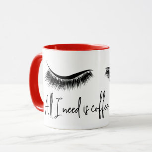 Mug Texte amusant avec les cils