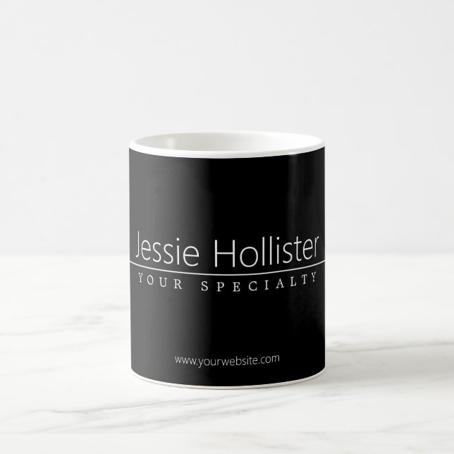 Mug Texte blanc classique simple en noir (Centre)
