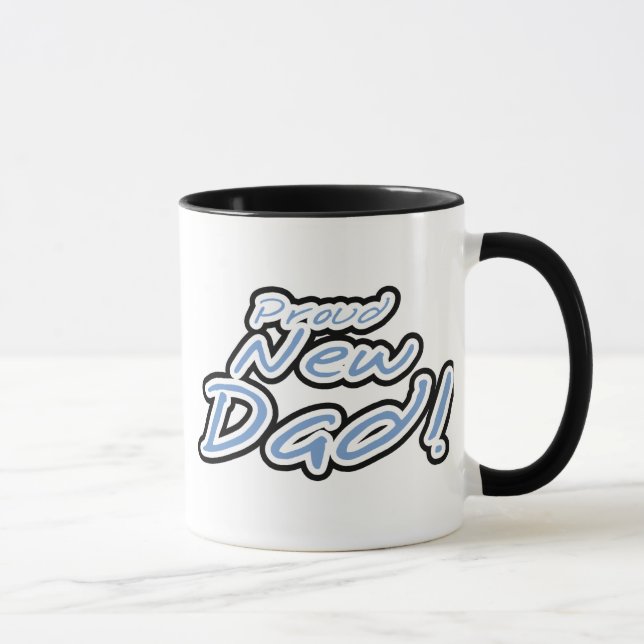 Mug Texte bleu/noir Fière Nouveau père (Droite)