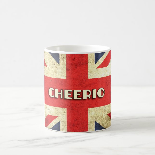 Mug Texte britannique sur la grunge | d'Union Jack (Centre)