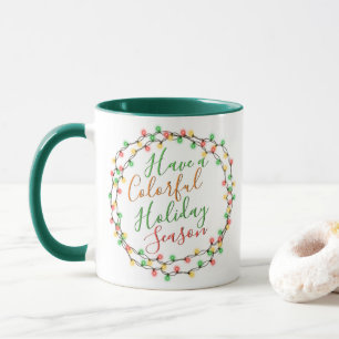 Mug Texte de citation de saison des fêtes coloré