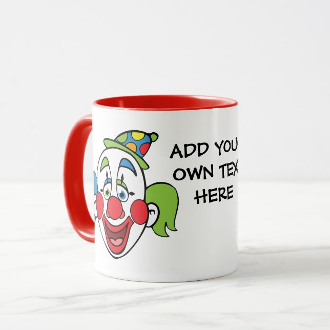 Mug Texte de clown personnalisé (Devant gauche)