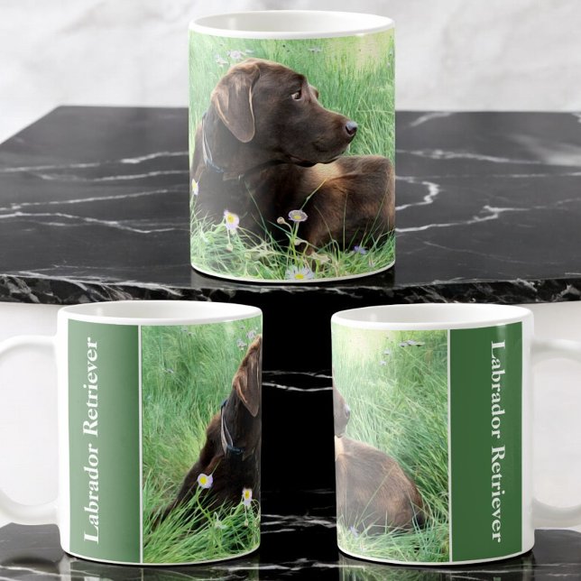 Mug Texte de la poignée latérale de l'espace photo Lab (Three views of the design on this ceramic mug.)