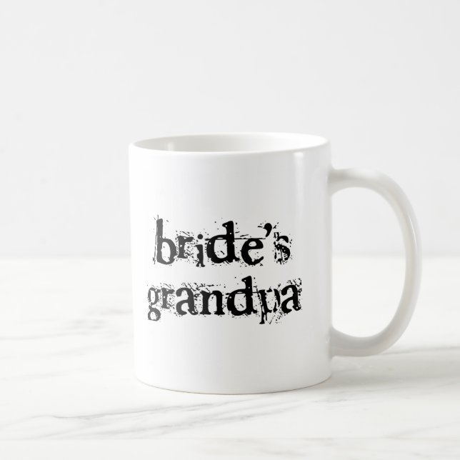 Mug Texte de noir du grand-papa de la jeune mariée (Droite)