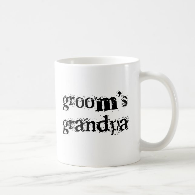 Mug Texte de noir du grand-papa du marié (Droite)