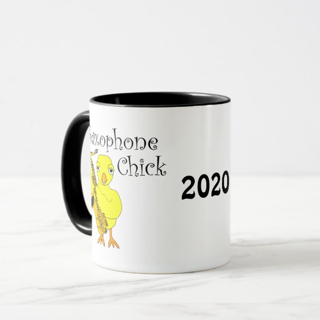 Mug Texte de sélection du saxophone (Devant gauche)
