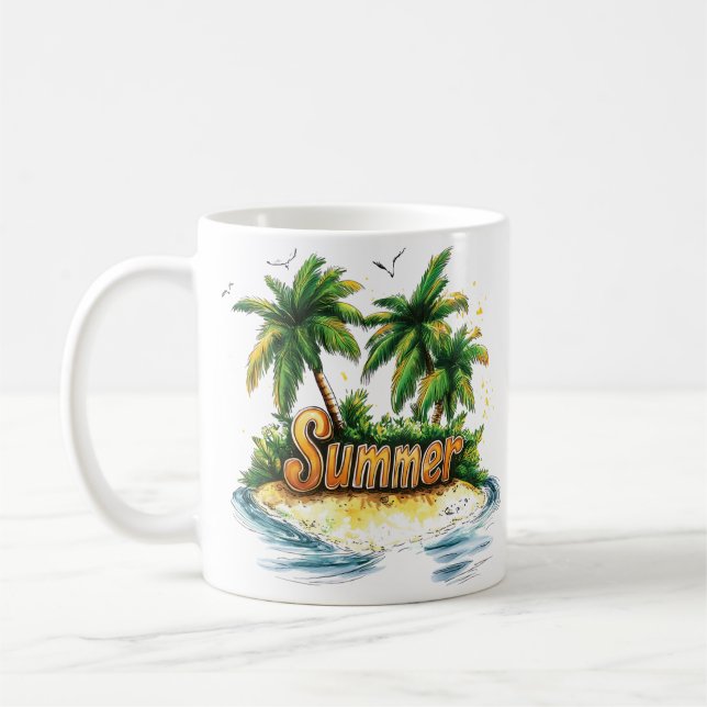 Mug Texte d'été - Tropical Summer Island (Gauche)