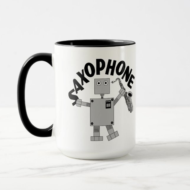 Mug Texte du robot saxophone (Gauche)