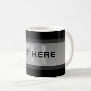 Mug Texte en calques personnalisable moderne Noir et