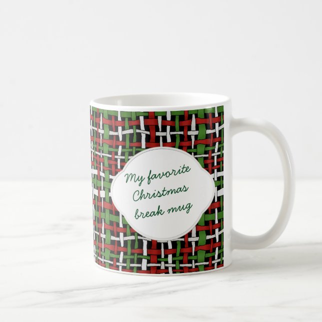 Mug Texte personnalisé de Burlap tissé graphique de No (Droite)
