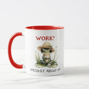 Mug Texte personnalisé Grenouille Cottagecore en Casqu