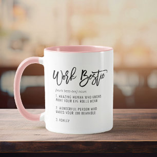 Mug Texte personnalisé Meilleure amie au travail Collè