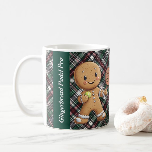Mug 🎾🎄Texte personnalisé,  Noël au Padel (Avec donut)