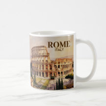 Texte personnalisé Rome Italie Colisée Aquarelle R