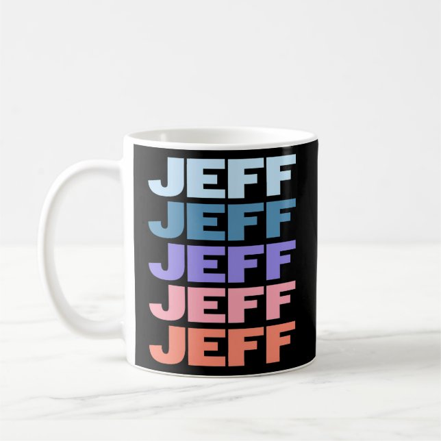 Mug Texte répété moderne Jeff (Gauche)