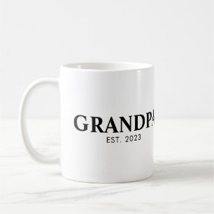 Mug Texte Simple Minimal Grand-père Établie Année d'