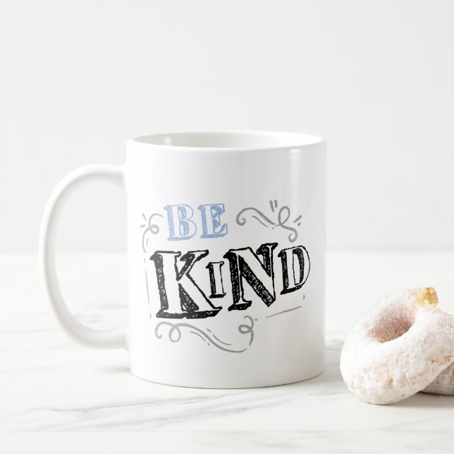 Mug Texte Unique Stylisé "Be Kind" (Avec donut)