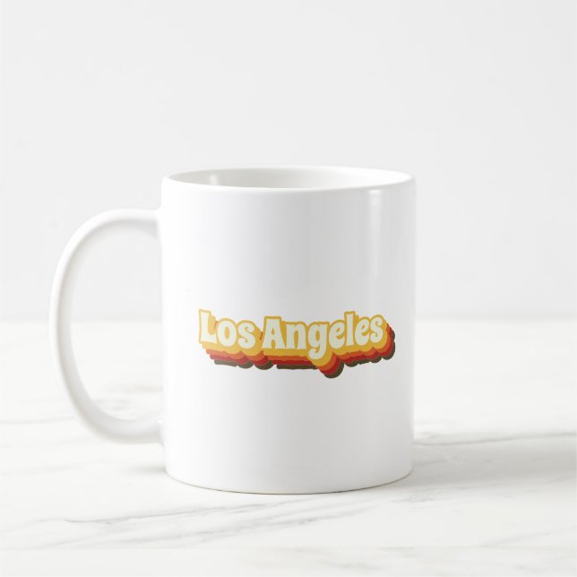 Mug Texte Vintage Los Angeles Retro (Gauche)