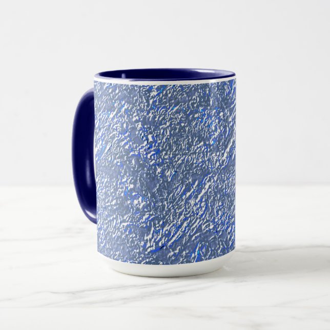 Mug Textura rústica azul e efeito prateado (Devant gauche)