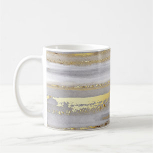 Mug Texture d'aquarelle en or gris luxe