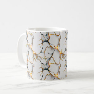Mug Texture de marbre blanc avec veines d'or lumineuse