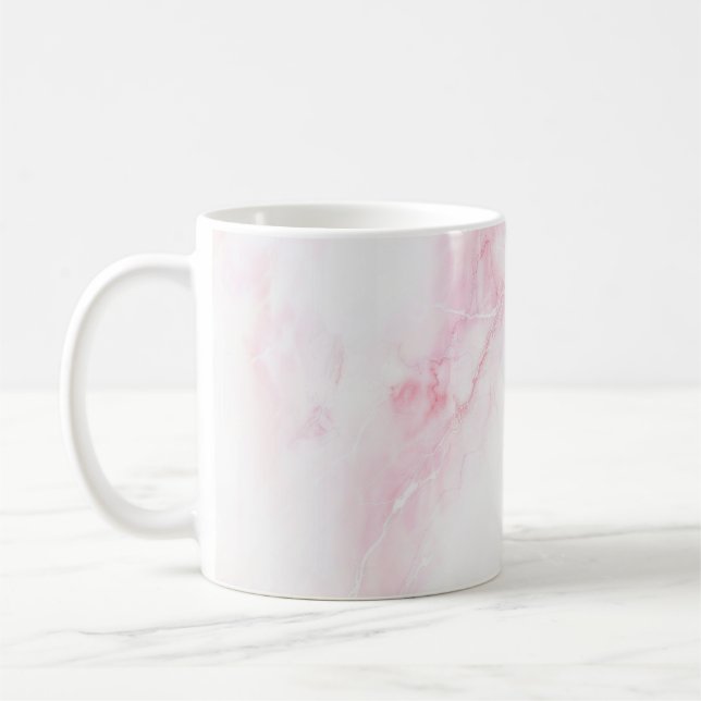 Mug Texture de marbre rose doux (Gauche)