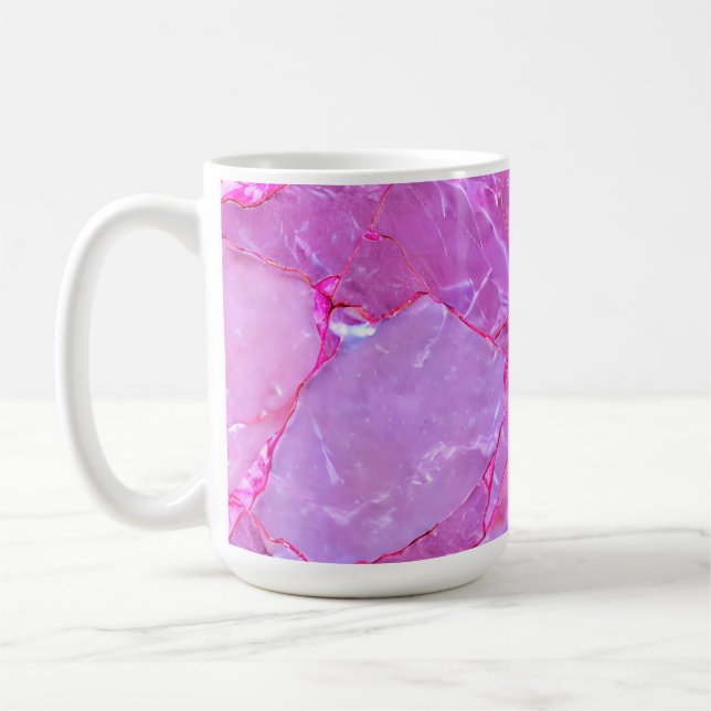 Mug Texture de marbre rose, effet de marbre (Gauche)