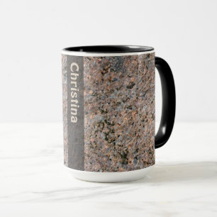 Mug Texture de roche de géologie avec le nom