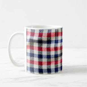 Mug texture du tissu écossais, tissu de coton carré ba