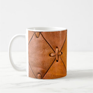 Mug Texture en cuir, détails de selvage naturel.