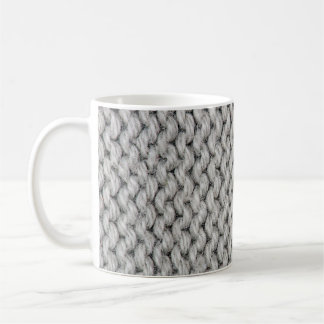 Mug Texture en laine tricotée blanche, photo de gros p