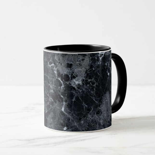 Mug Texture en marbre noir (Devant droit)