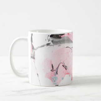 Mug Texture en marbre rose et noir. Main dessinée