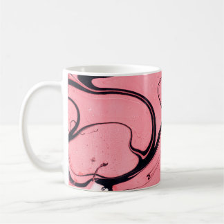 Mug Texture en marbre rose et noir. Peint à la main