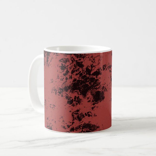Mug Texture en marbre rouge en terre cuite (Devant gauche)