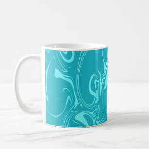 Mug Texture en marbre - tons bleu foncé et brillant